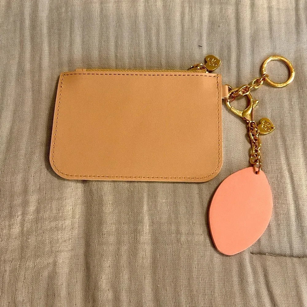 NWOT Tan and Brown Football Keychain and Pouch Set